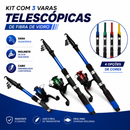 KIT Pescador - 3 Varas com 3 Molinetes