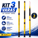 Kit 3 Varas 5M Carbono Fujiyama – Pesca Profissional