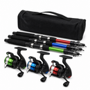 Kit Pescador - 3 Varas e 3 Molinetes com Linha