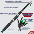 Kit Pesca 3 Varas E 3 Molinete + Linha Completo